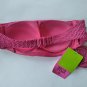 Tabitha Brown Juniors Two-Tone Pucker Bandeau Bikini Top Pink Size XS (0-2) Nwt