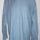 Brooks Brothers BROOKS 346 Size 16 34 / 35 Solid Blue Long Sleeve Cotton Shirt