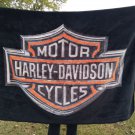 Biederlack Harley Davidson Bar & Shield Black Plush 60 x 44 Blanket