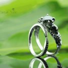 Skull Design Handmade 1.2 Ct VVS1 7.25 MM Black Moissanite Engagement ring