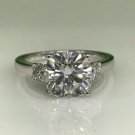 Caratnile 14K White Gold Over Cushion Near White 1.46 Ct Lovely Moissanite Engagement Ring