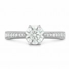 Caratnile 1.50 TCW Round Cut Moissanite Women Wedding Ring Solid 14K White Gold Size 7.5 8