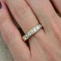Caratnile 0.70CT Round Near White Moissanite Channel Set Wedding Band 14K Yellow Gold