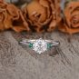 Caratnile 925 Sterling Silver 2.00 TCW White Moissanite Round Engagement & Promise Ring