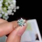 Caratnile 925 Sterling Silver Blue Round Cut Moissanite 2.00 TCW Wedding Engagement Ring