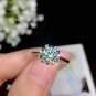 Caratnile 925 Sterling Silver Blue Round Cut Moissanite 2.00 TCW Wedding Engagement Ring