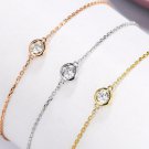 8.00 MM Solitaire Moissanite Rose / Yellow / White Gold plated Bezel Bracelet