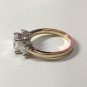3 CT White 3 stone Princess Diamond Ring Engagement Ring Rose White Gold Over