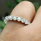 2 Ct Moissanite Round Cut Full Eternity Engagement Band Ring 14K White Gold Over