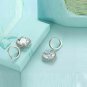 3.38ct D/VVS Cushion Cut Diamond Fancy Drop/Dangle Earring 14k White Gold Over