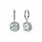 3.38ct D/VVS Cushion Cut Diamond Fancy Drop/Dangle Earring 14k White Gold Over