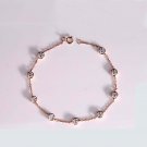 2.50ct Round Diamond Bezel Chain Bracelet in 14K Rose Gold Over Sterling
