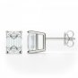 4ct Emerald Cut Diamond Stud Earrings in 925 Sterling Silver for Women