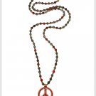 Necklace with Peace Pendant (Green and Red Jasper)