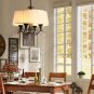 Pendant Chandelier Dinning Room Light Bedroom Lamp With Fabric Lampshade