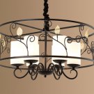 Iron Cage Chandelier Country Dining Room Lamp Hanging Lighting Candle Light