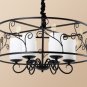 Iron Cage Chandelier Country Dining Room Lamp Hanging Lighting Candle Light