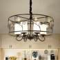 Iron Cage Chandelier Country Dining Room Lamp Hanging Lighting Candle Light