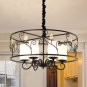 Iron Cage Chandelier Country Dining Room Lamp Hanging Lighting Candle Light