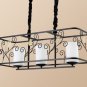 Iron Cage Chandelier Country Dining Room Lamp Pendant Lighting Candle Light