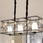 Iron Cage Chandelier Country Dining Room Lamp Pendant Lighting Candle Light