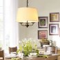 Iron Chandelier Dining Room Lamp Pendant Lighting With White Lampshade