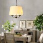 Iron Chandelier Dining Room Lamp Pendant Lighting With White Lampshade