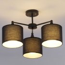 Chandelier Kitchen Light Simple Style Bedroom Ceiling Lamp With Fabrics Shade Black