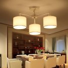 Chandelier Kitchen Light Simple Style Bedroom Ceiling Lamp With Fabrics Shade White
