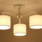 Chandelier Kitchen Light Simple Style Bedroom Ceiling Lamp With Fabrics Shade White