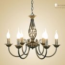 Modern Lighting Livning Room Lamp Iron Chandelier Candle Lighting Black