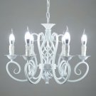 European Drop Light Children Room Lamp Iron Chandelier Candle Lighting White
