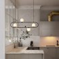 Restaurant Chandelier Creative Dining Room Lamp Oval Glass Ball Light