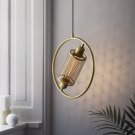 Iron Chandelier Art Bar Cafe Lighting Dining Room Lamp Ring Light
