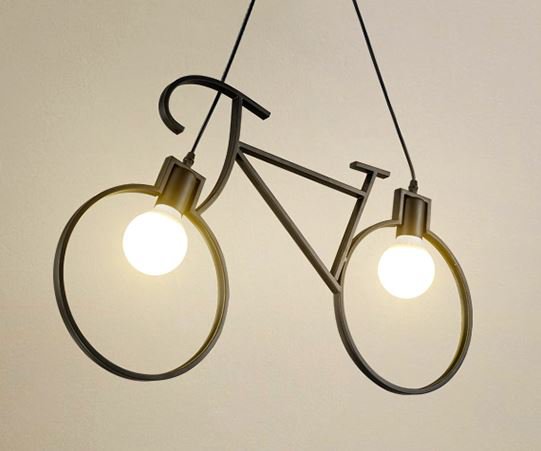 Dining Room Drop Light Characteristic Design Bar Lamps Bicycle Chandelier 2 pcs