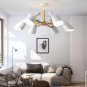 Creative Chandelier Modern Simple Dining Room Lamp Wooden White Hang Light