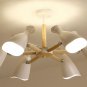 Creative Chandelier Modern Simple Dining Room Lamp Wooden White Hang Light