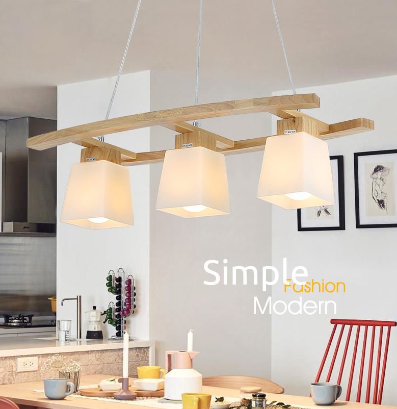 Creative Chandelier Modern Simple Dining Room Lamp Square Lampshade