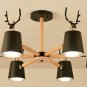 Living Room Lamp Wooden Hanging Lighting Bedroom Chandelier Deer Antler Lamp