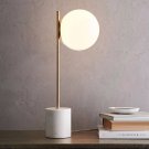 Simple Marble Base Glass Table Lamp Restaurant Bedroom Fashion Decorative Lamp