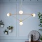 Living Room Pendant Lamp Geometric Metal Ball Chandelier