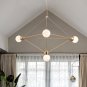 Living Room Pendant Lamp Geometric Metal Ball Chandelier