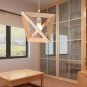 Bar Hanging Light Wooden Dinning Room Pendant Lamp Irregular Shape Chandelier
