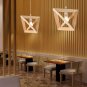 Bar Hanging Light Wooden Dinning Room Pendant Lamp Irregular Shape Chandelier