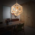 Living Room Lamp Led Wood Geometric Lighting