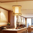 Bamboo Chandelier Rattan Bar Hanging Light Bird Cage Lights