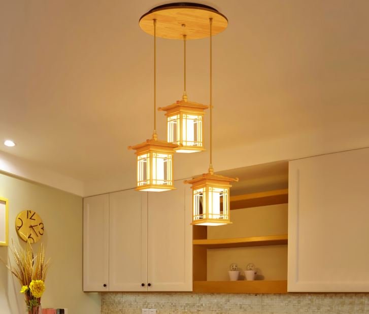 Creative Wood Lamp Coffee Shop Decor Dining Room Lighting Fixture