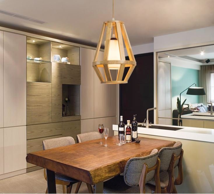 Wood Creative Light Southeast Asia Chandelier Home Lighting