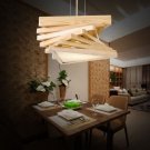 Wooden Chandelier Creative Lamp Dinning Room Decor Multi-layer Triangle Light