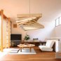 Wooden Chandelier Creative Lamp Dinning Room Decor Multi-layer Triangle Light